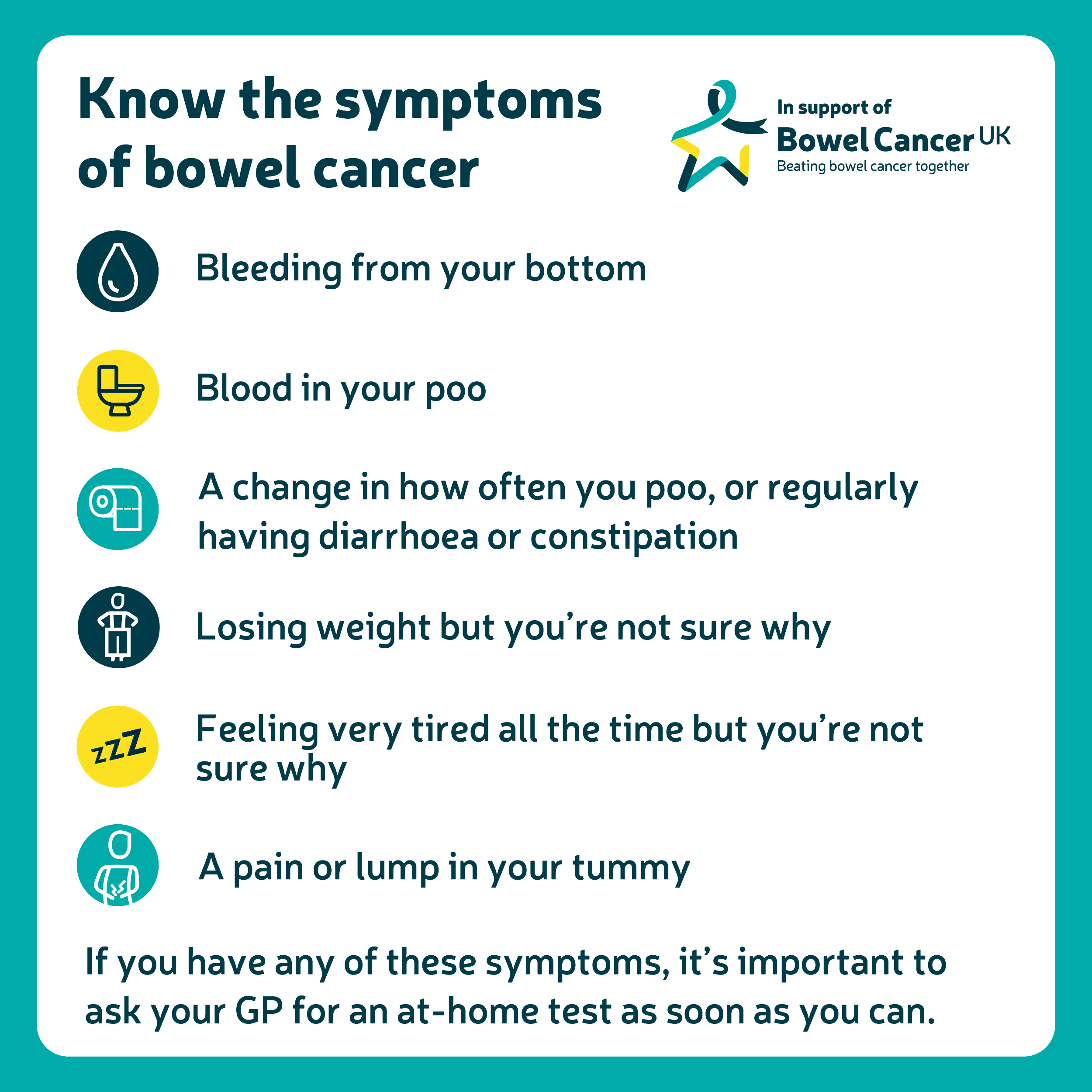 Bowel cancer awareness month graphic