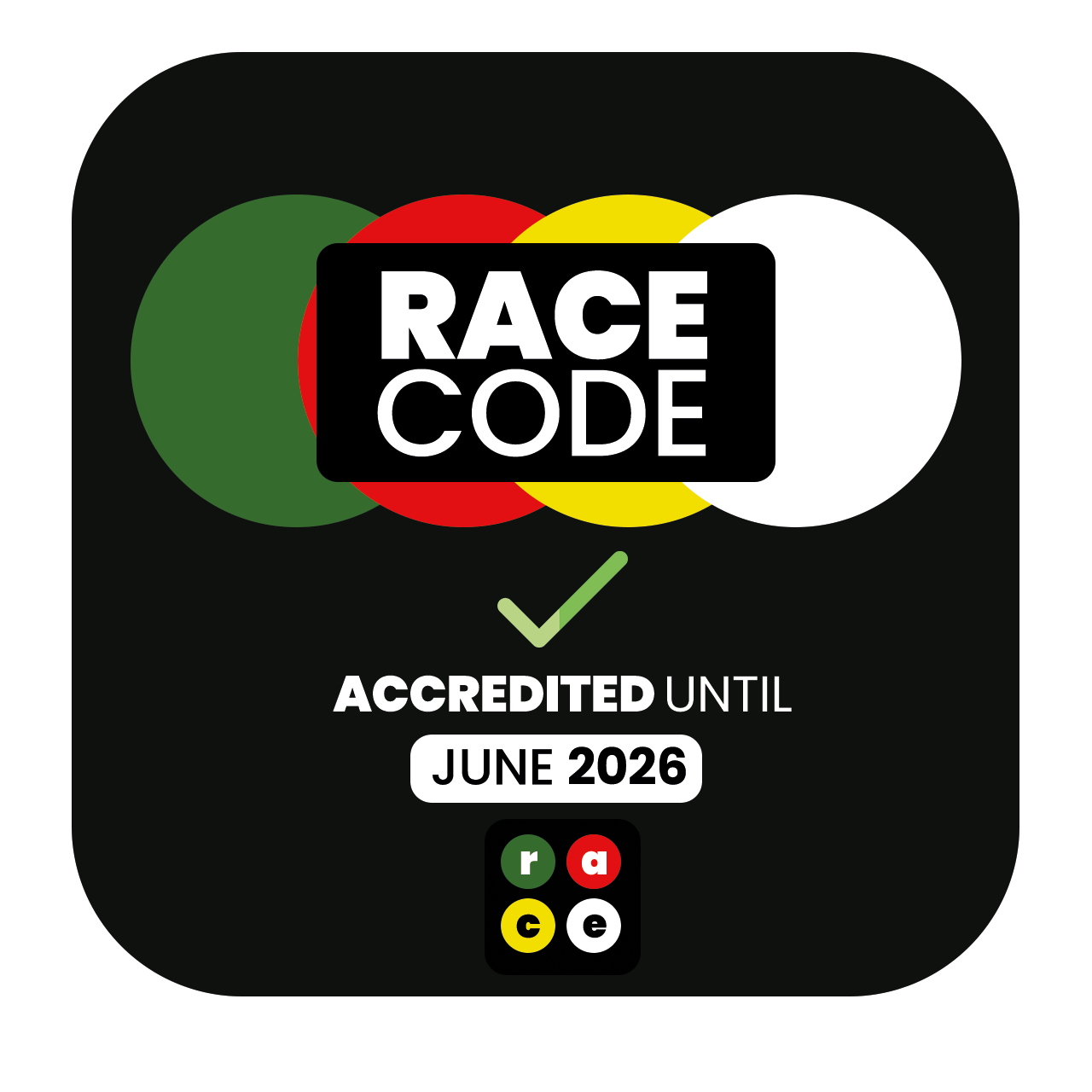 Race code accredited until June 2026