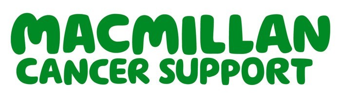 Macmillian cancer logo in green on white backgound
