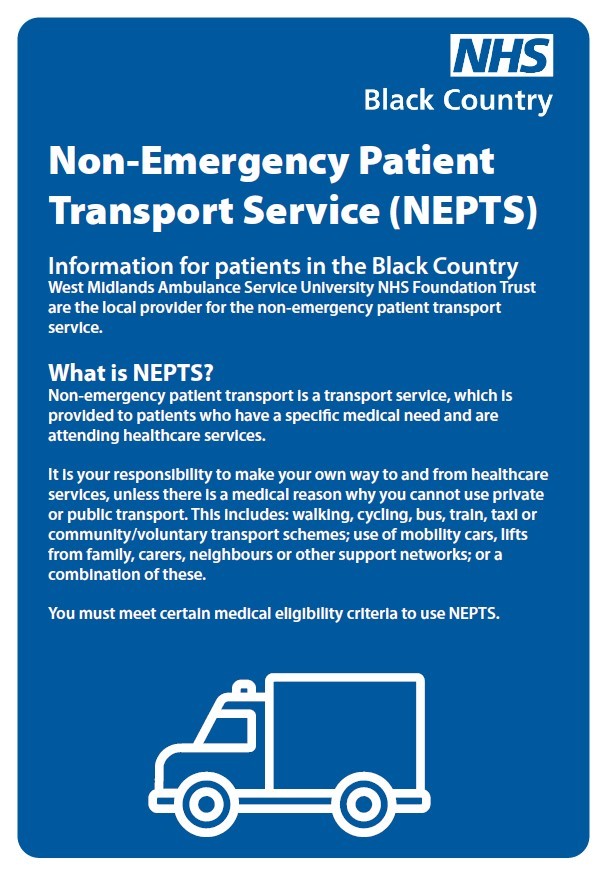 blue and white image of front of NEPTS information leaflet
