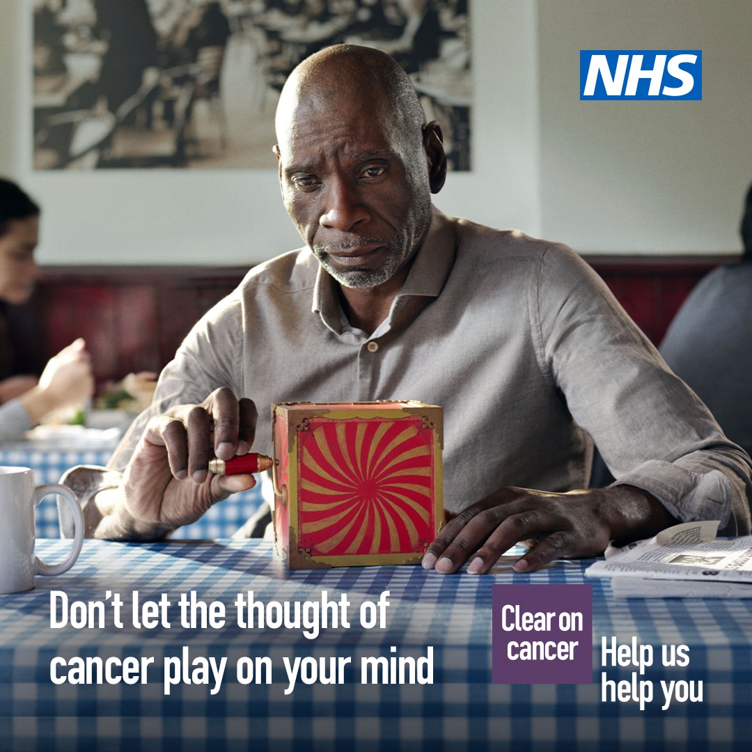 Don't let the thought of cancer play on your mind. Clear on cancer - help us help you.
